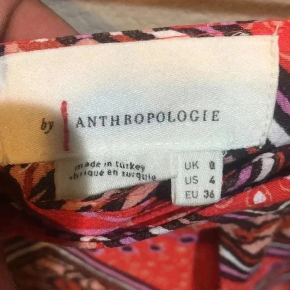 Anthropologie Floral Boho 70’s Styling Extra Wide Leg Pant Zip Front- Size 4 - Picture 8 of 10